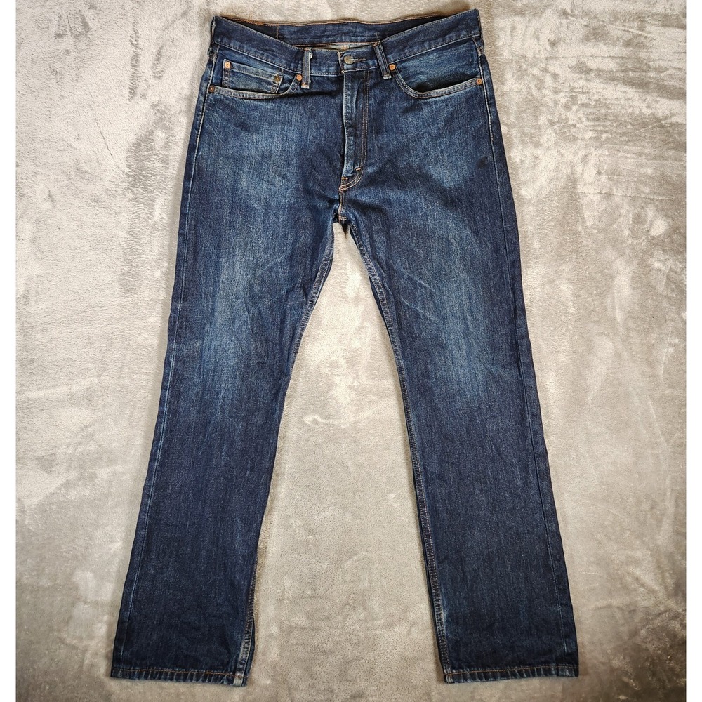 Levi's 505 Jeans Men's 36X31 (Tag‎ 36X32) Straight Leg Distressed Blue
